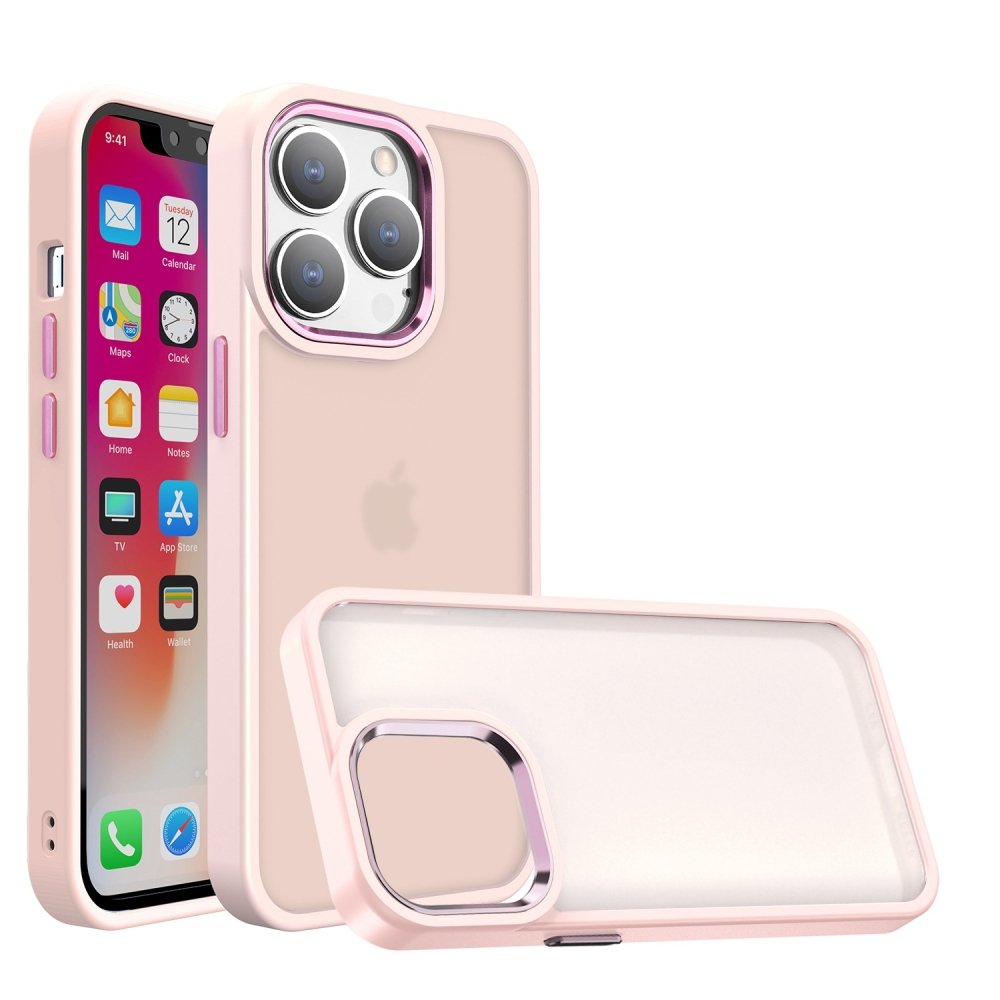 For Apple iPhone 11 (XI6.1) Polished Oil Thick Acrylic Metal Button Hybrid Case Cover - Image 2