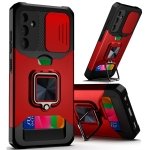 For Samsung Galaxy S24 FE Multi-Functional Card Magnetic Ring Stand Hybrid Camera