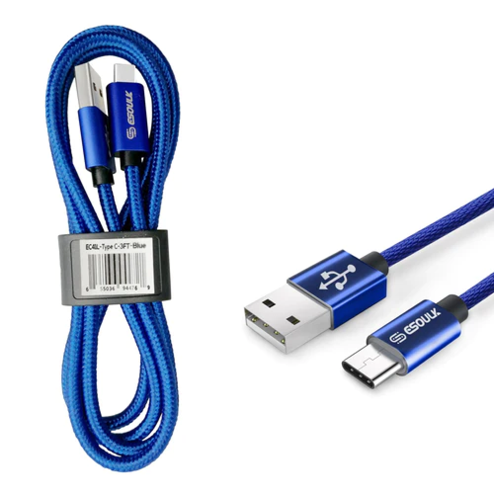 Esoulk [3.3ft/1m] Nylon Braided USB Cable For Type-C - Image 2