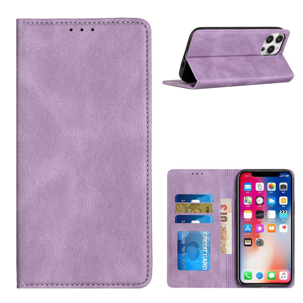 For Apple iPhone 15 Pro Max Wallet Premium PU Vegan Leather ID Card Money Holder with Magnetic Closure Case Cover