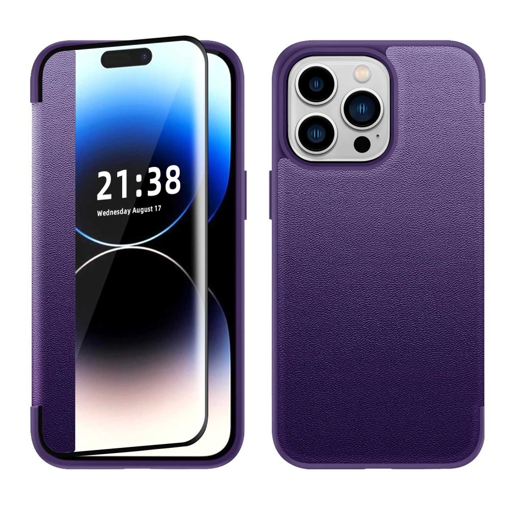 For Apple iPhone 14 PRO MAX 6.7" PU Leather Window Flap Case with Cover