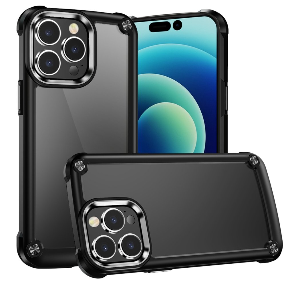 For Apple  iPhone 15 Pro Max Ultimate CaseX Transparent Hybrid Case with Metal Buttons And Camera Edges
