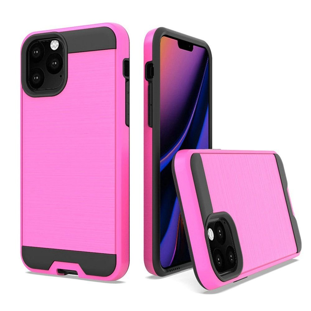 For Apple iPhone 11 Pro Max 6.5 Brushed Metallic Design Hybrid Case Cover - Image 2