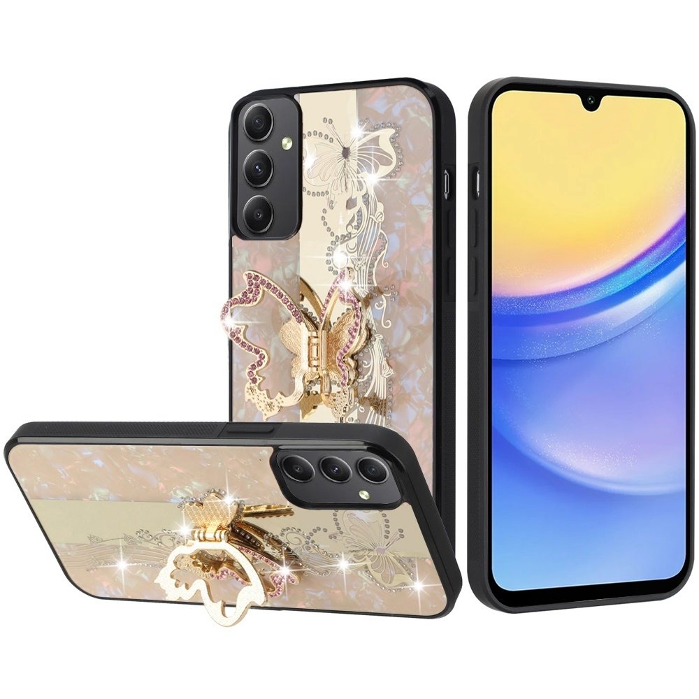 For Samsung Galaxy A16 5G SPLENDID Diamond Glitter Ornaments Engraving Case Cover Enchanted Butterfly - Image 3