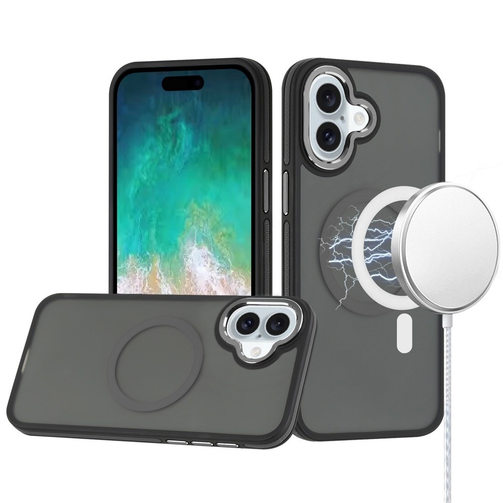For Apple iPhone 16 Plus 6.7 inch Royal Magnetic Ring Skin-Touch HQ Metal Buttons/Camera Lip Hybrid - Image 2