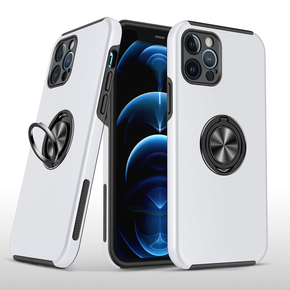 For Apple iPhone 13/14 CHIEF Oil Painted Magnetic Ring Stand Hybrid Case Cover