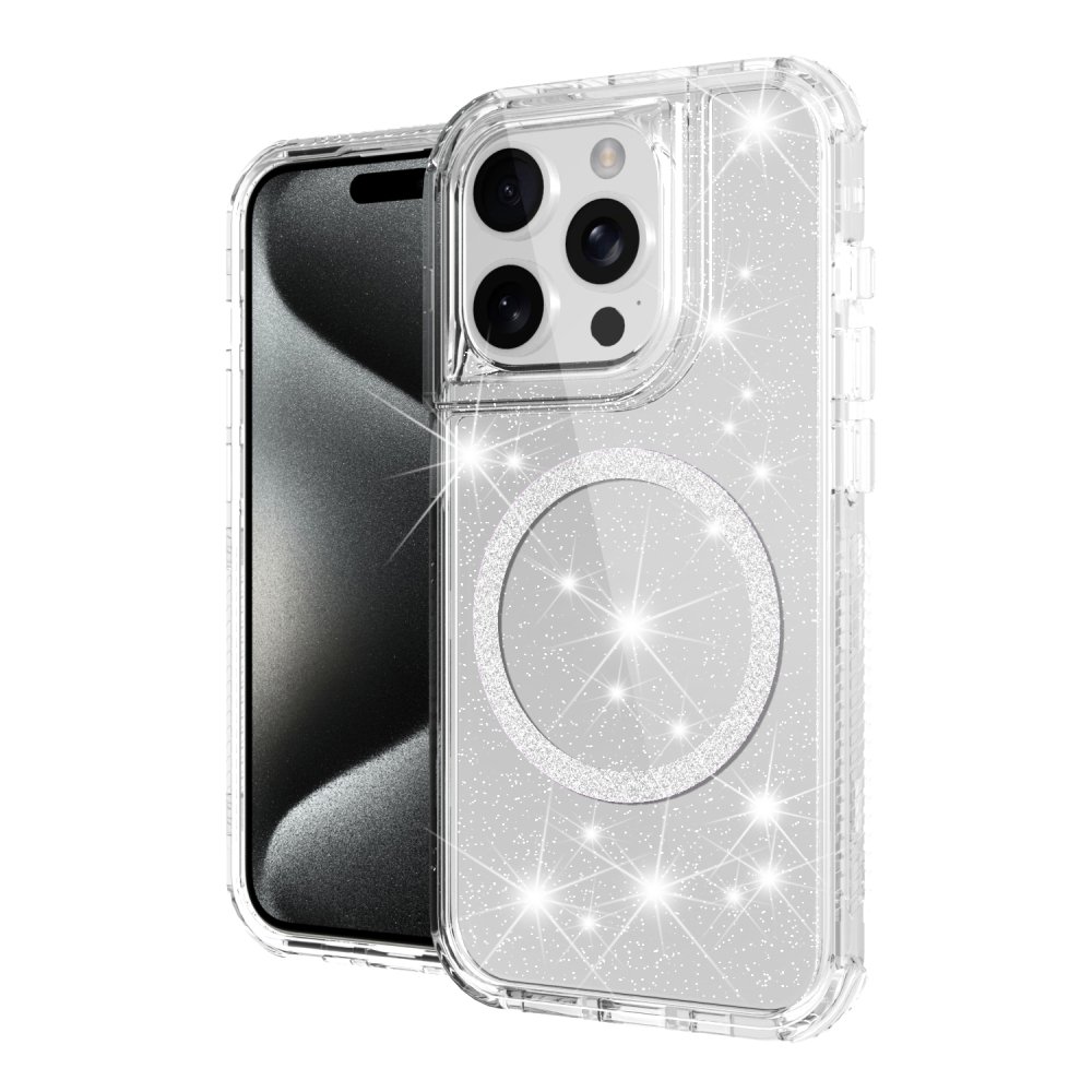 For Apple iPhone 12 & iPhone 12 Pro Magnetic Ring Glitter 3in1 Hybrid Case Cover