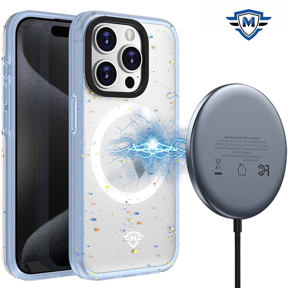 For Apple iPhone 15 Plus METKASE Iridescent Spots Magnetic Circle Hybrid - Image 5