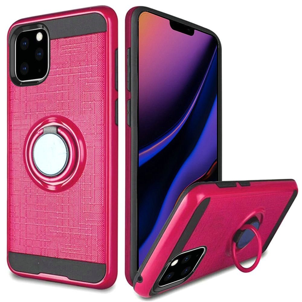 For Apple iPhone 11 Pro Max 6.5 Magnetic Ring Kickstand Hybrid Case Cover - Image 2
