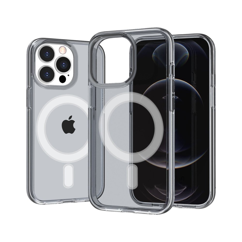 For Apple iPhone 14 PRO MAX 6.7" Sturdy Ultra Magnetic Circle Thick 3mm Transparent Hybrid Case Cover