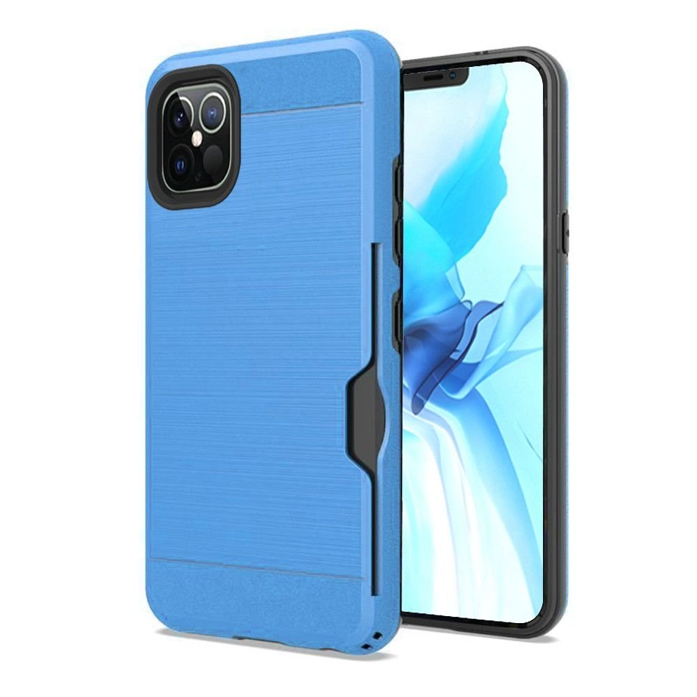For Apple iPhone 12 Pro Max 6.7 Card Holder Tough Strong Hybrid Case Cover