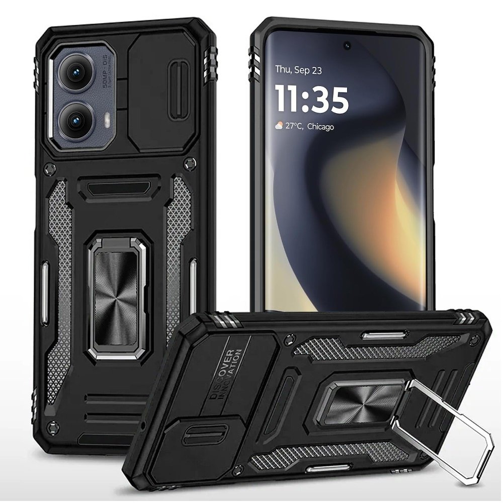 For Motorola Moto Edge 5G 2024 Utter Tough Metal Ring Movable Camera Window Hybrid - Image 4