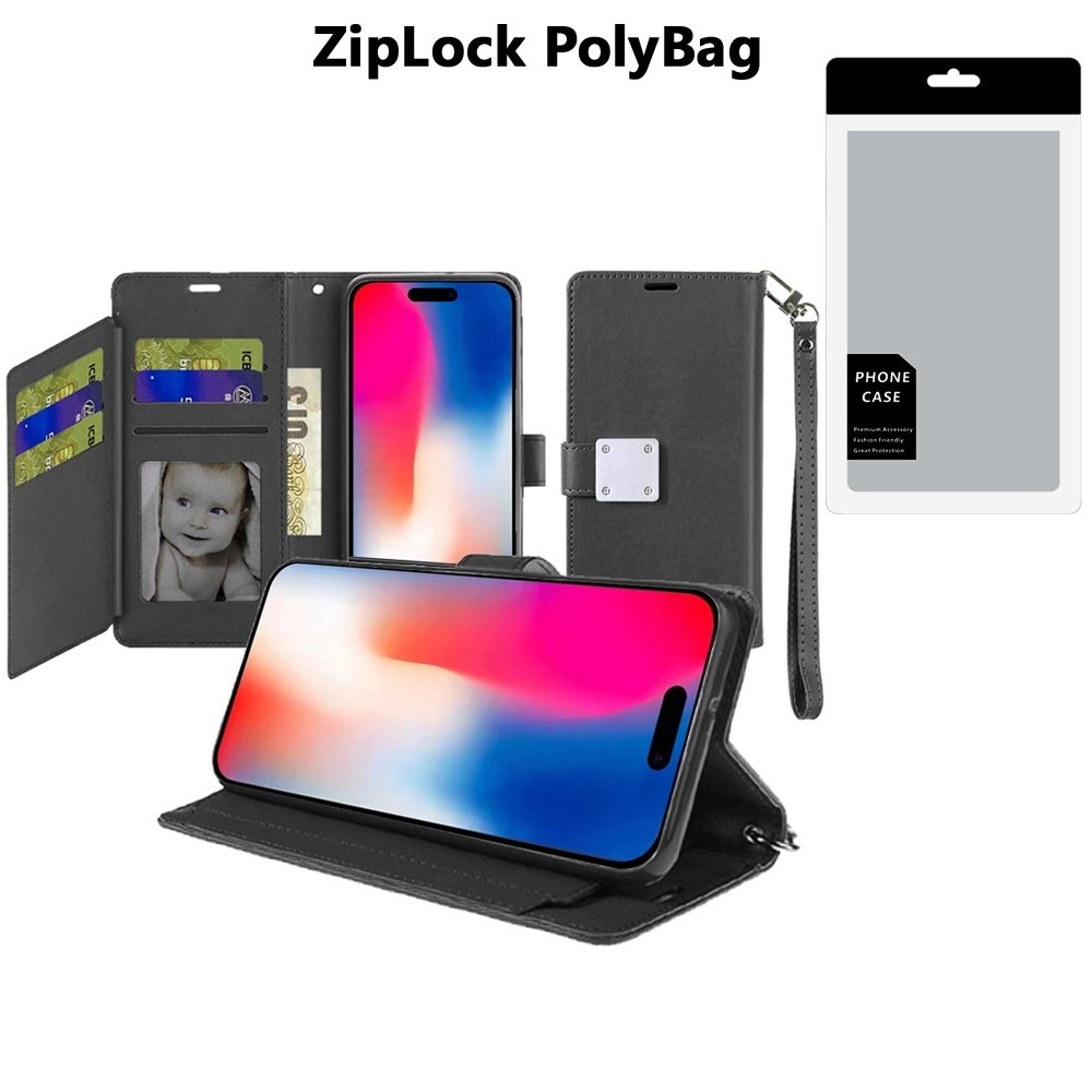 [PolyBag] For Apple iPhone 16 6.1 inch Wallet ID Card Holder