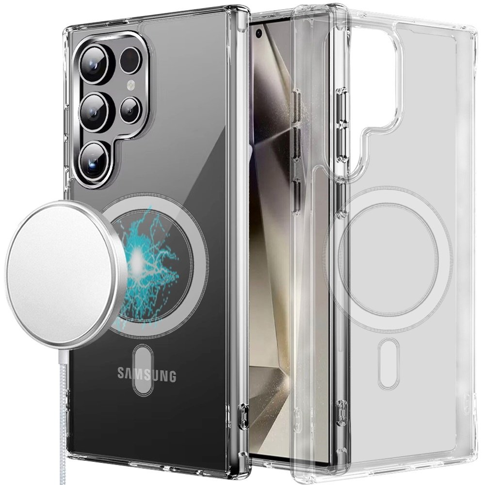 For Samsung Galaxy s25 Ultra Thick Transparent Magnetic Circle Shockproof Hybrid