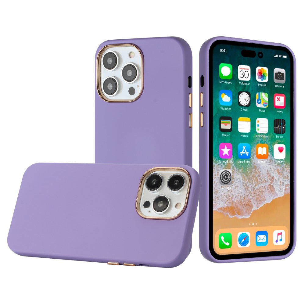 For Apple iPhone 15 Pro Max Classy Slick Chromed Around Hybrid Case Cover