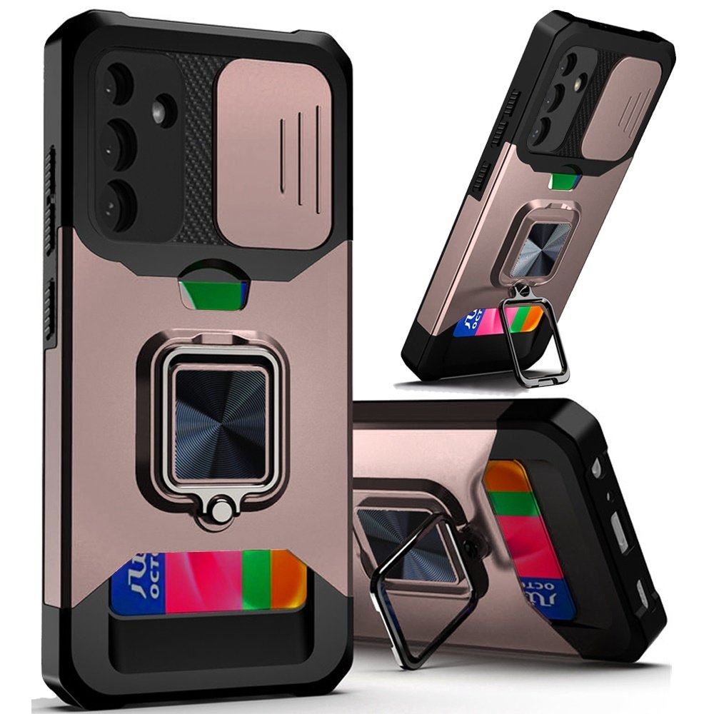 For Samsung Galaxy A15 5G Multi-Functional Card Magnetic Ring Stand Hybrid Camera Case Cover - Image 2