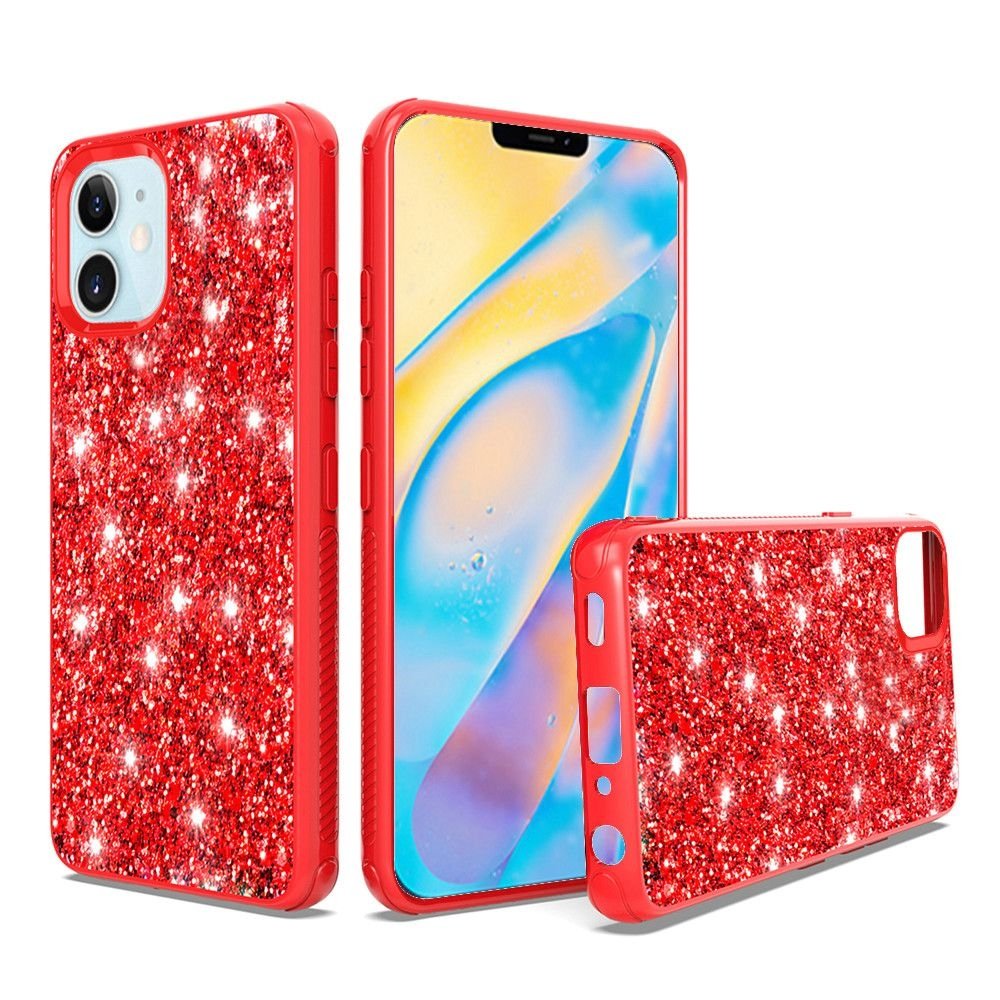 For Apple iPhone 12 Mini 5.4 Sparkle Glitter Bling Shinny Hybrid Case Cover - Image 2