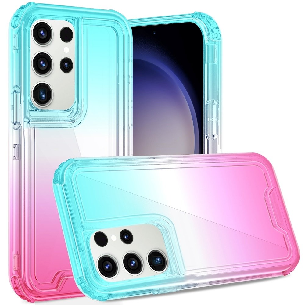 For Samsung Galaxy s24 3in1 Two Tone Shockproof Transparent Hybrid Case