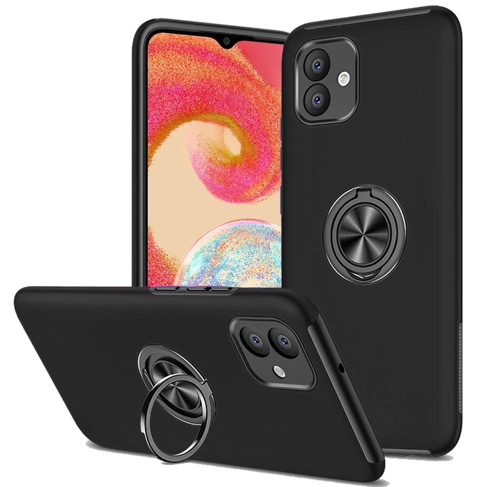 For Samsung Galaxy A04e CHIEF Oil Painted Magnetic Ring Stand Hybrid Case Cover - Image 2