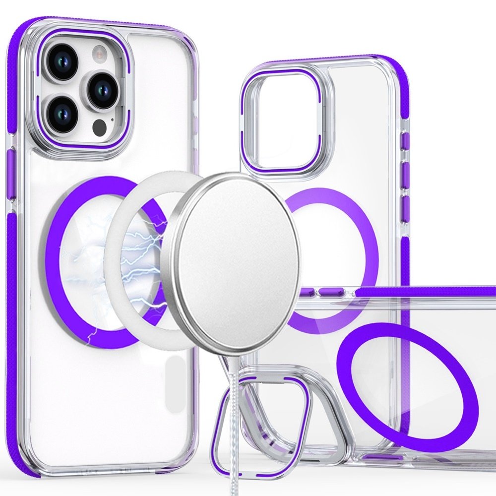 For Apple iPhone 12 Pro Max 6.7 MagSonic Camera Bracket Stand Magnetic Ring Circle Hybrid