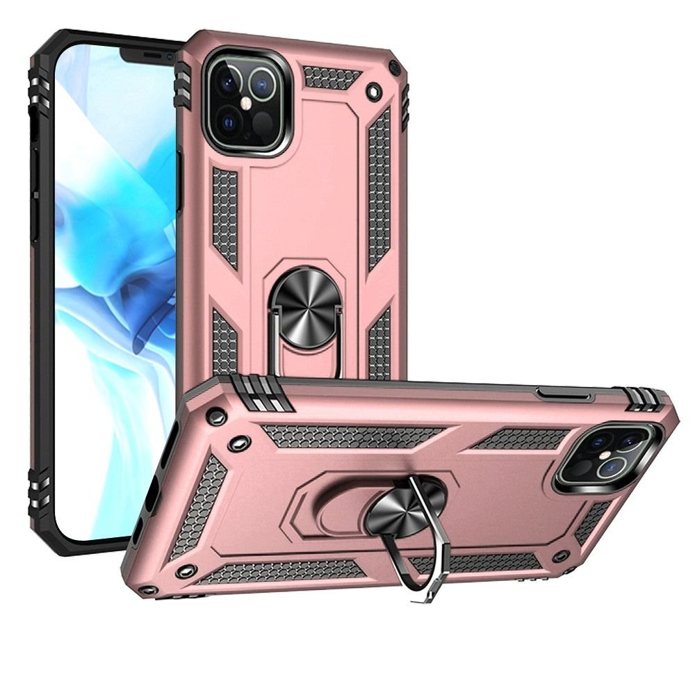 For Apple iPhone 12 Pro Max 6.7 Ring Magnetic Kickstand Hybrid Case Cover - Image 2