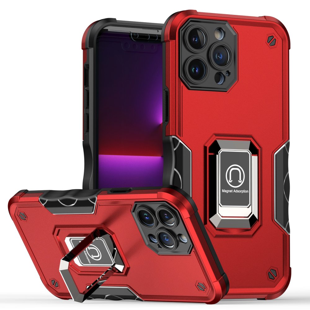 For Apple iPhone 13 / iPhone 14 6.1" OPTIMUM Magnetic Ring Stand Hybrid Case Cover