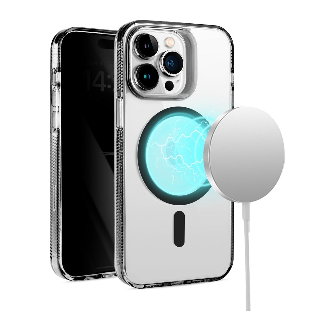 For Apple iPhone 15 Pro Max PURE Transparent Magnetic Circle High Quality Ultra Thick Hybrid - Image 2