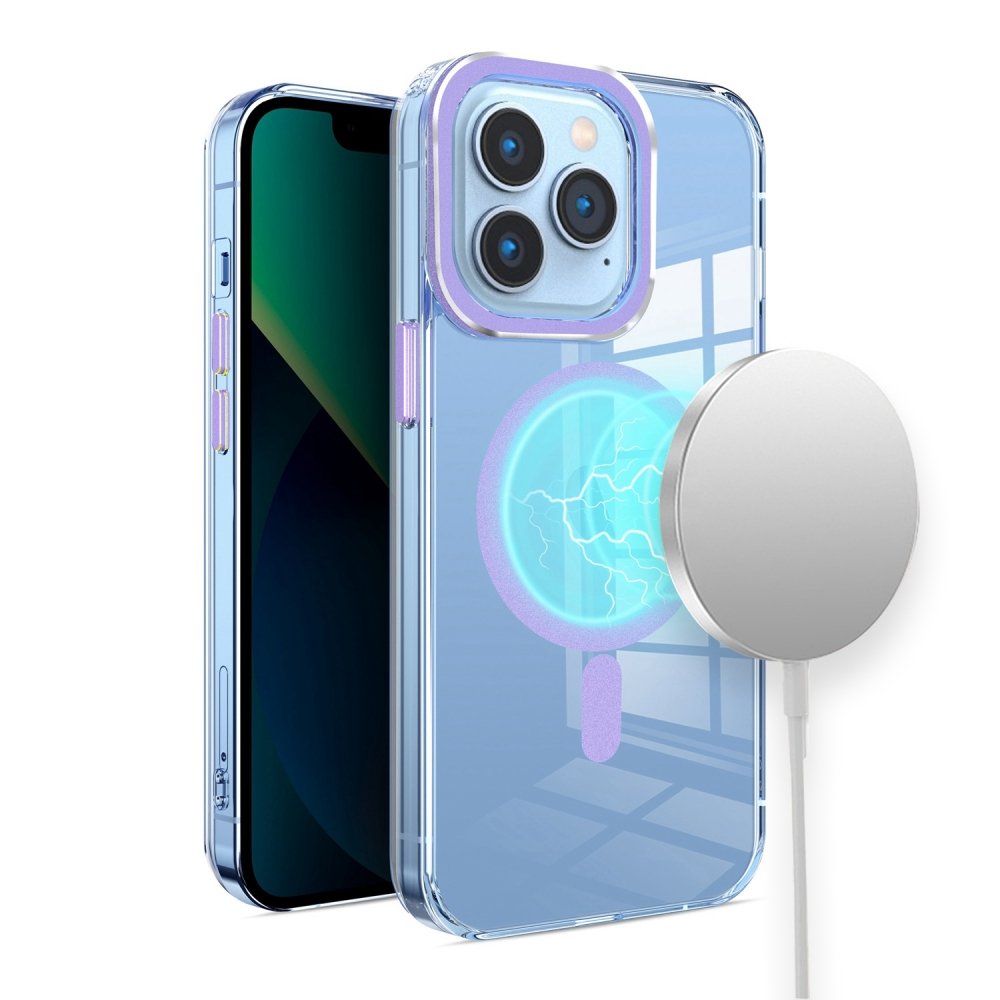 For Apple iPhone 14 PRO 6.1" Premium Matching Magnetic Circle & Camera Edge Color Chrome Hybrid Design - Image 2
