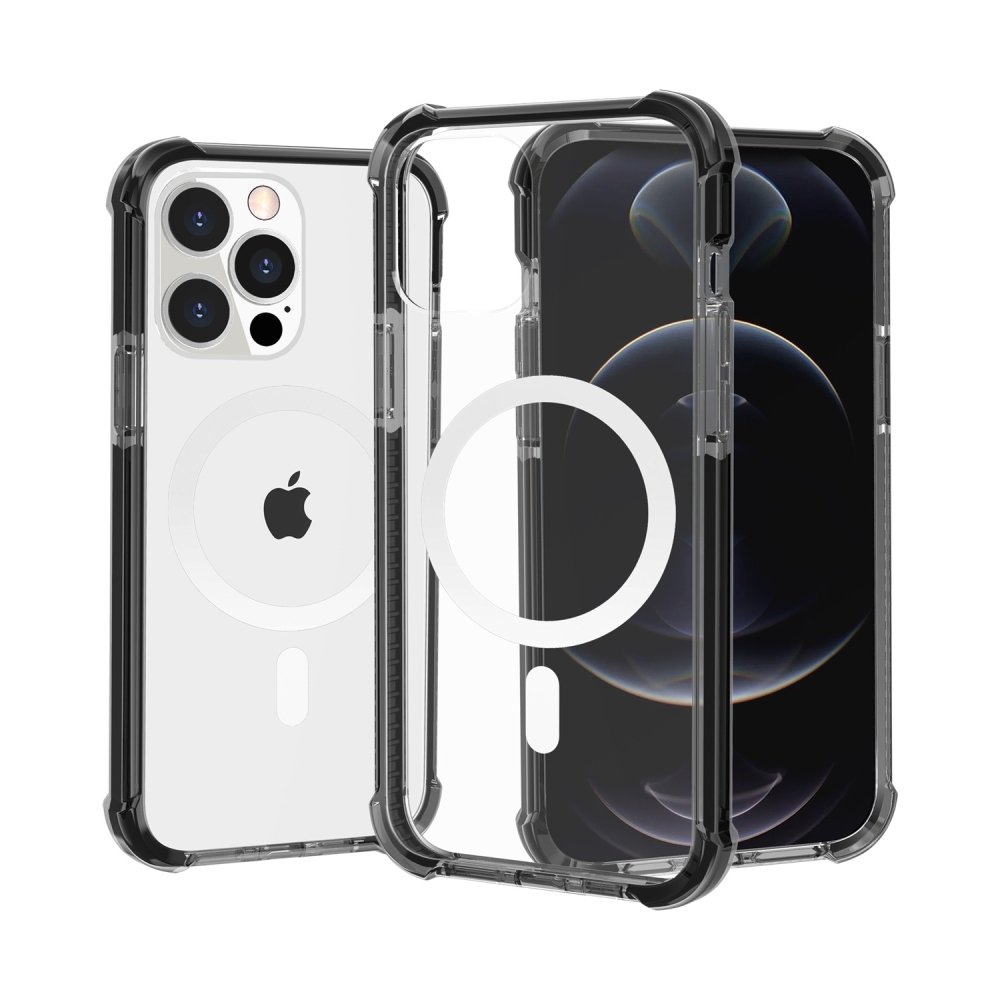 For Apple iPhone 12 Pro Max 6.7 Acrylic Magnetic Circle Tough 2.5mm Transparent ShockProof Hybrid