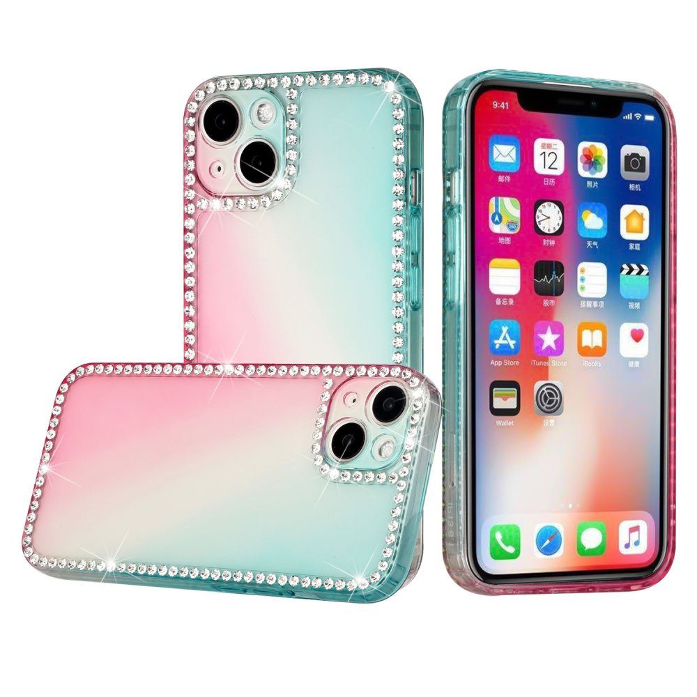 For Apple iPhone 8 Plus/7 Plus Two Tone Gradient Big Diamond All Around TPU Case Cover - Image 2