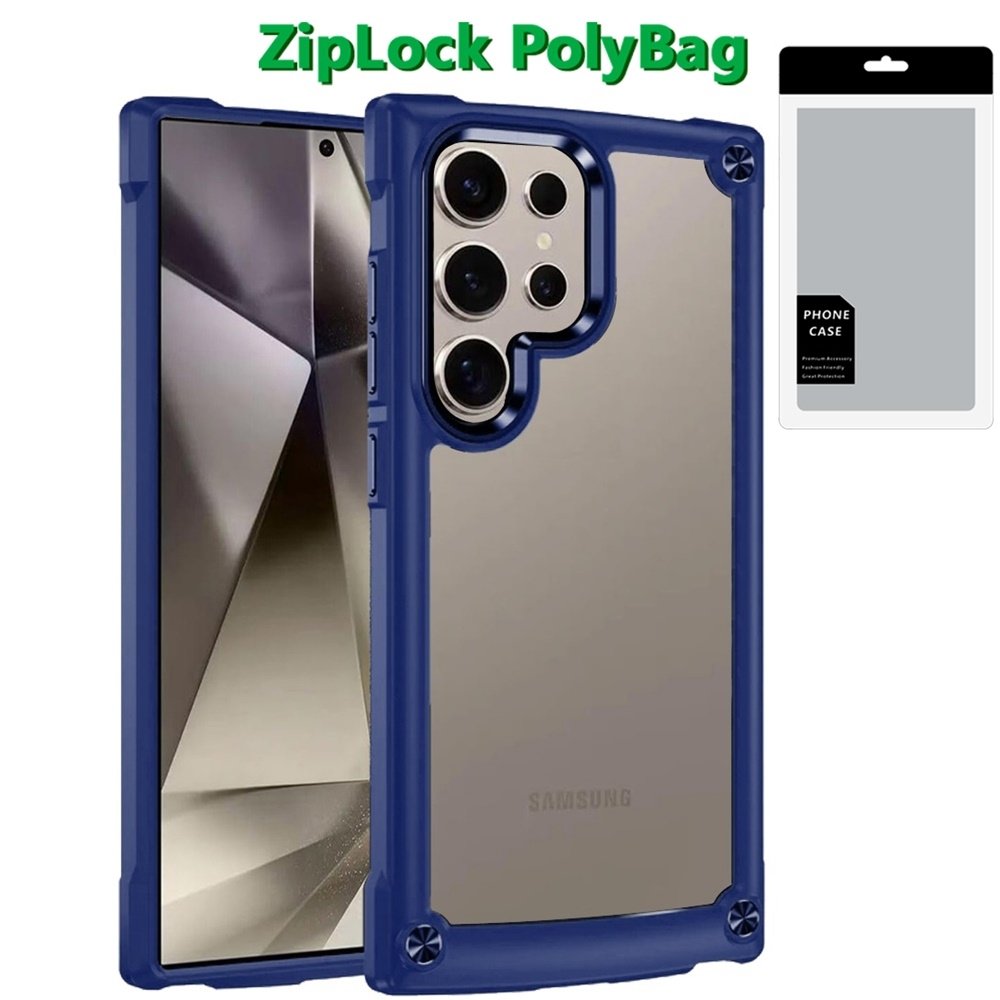 [PolyBag] For Samsung s25 Ultra Ultimate CaseX Transparent Hybrid Case with Metal Buttons And Camera Edges