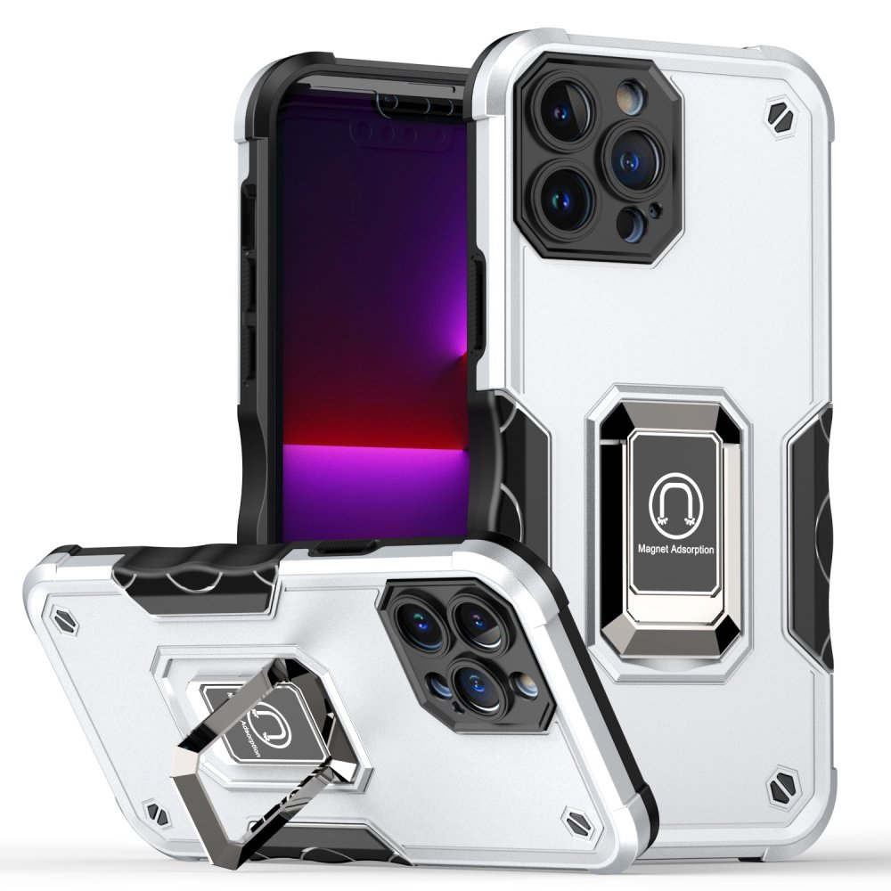 For Apple iPhone 15 Pro Max OPTIMUM Magnetic Ring Stand Hybrid Case Cover - Image 3