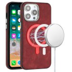 For Samsung Galaxy S23 Plus Fashion Chrome Edged Camera Magnetic Circle PU Leather Hybrid