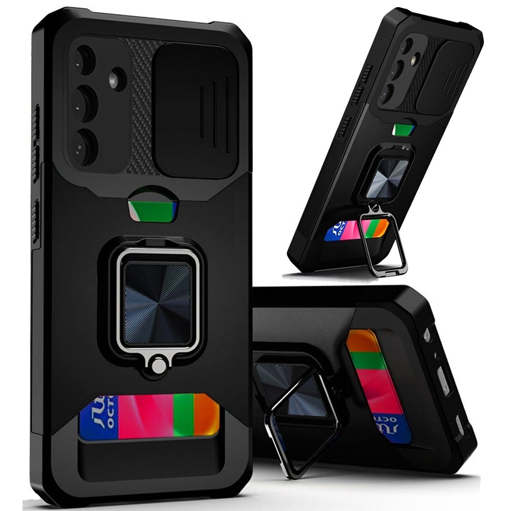 For Samsung Galaxy A15 5G Multi-Functional Card Magnetic Ring Stand Hybrid Camera Case Cover - Image 3