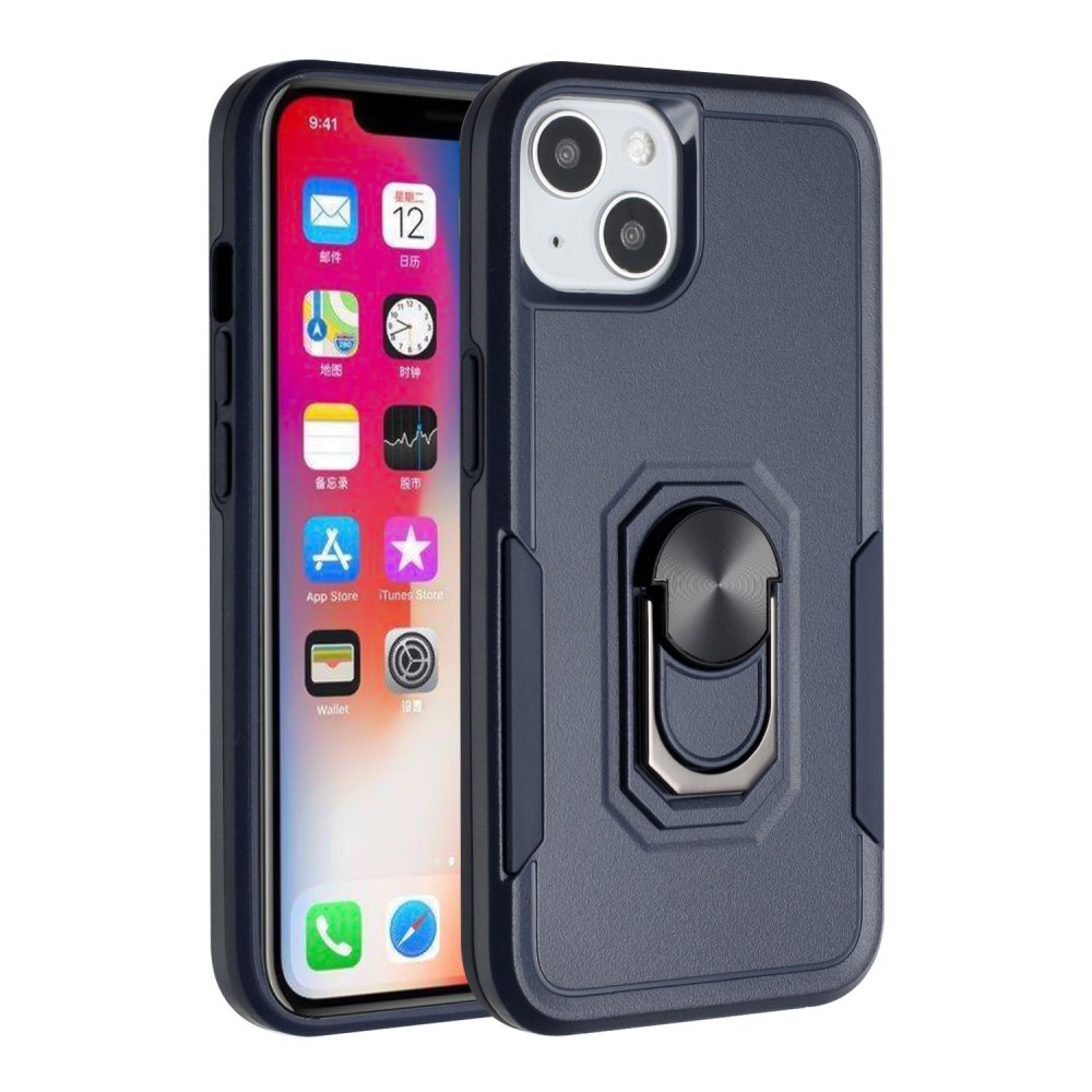 For Apple iPhone 13 Pro Max Tough Strong Dual Layer Flat Magnetic Ring Stand Case Cover