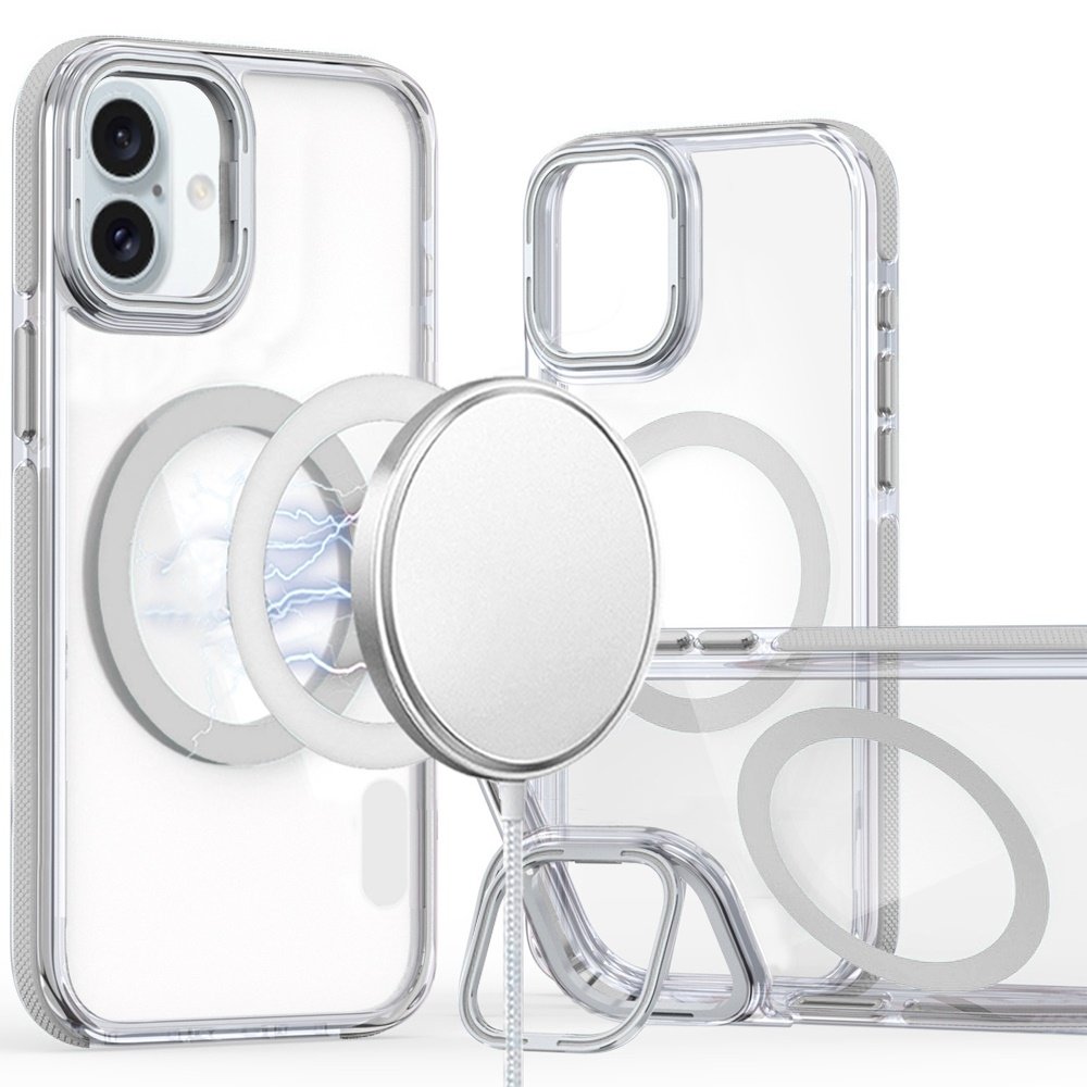 For Apple iPhone 16 6.1 inch MagSonic Camera Bracket Stand Magnetic Ring Circle Hybrid