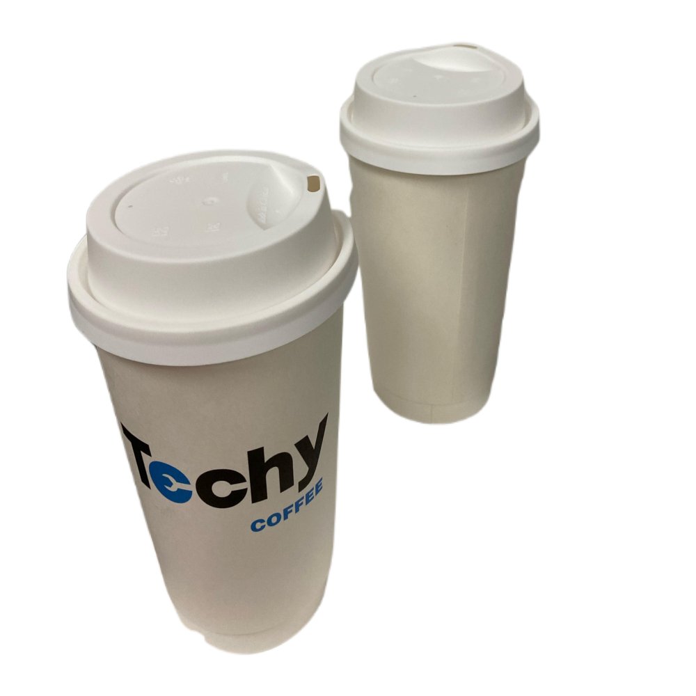 Techy Coffee Cups With Lids Disposable 16 oz - Image 2