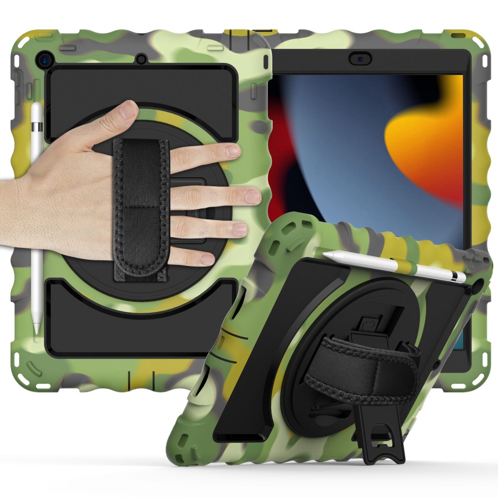 For Apple iPad 9th 8th 7th Gen 10.2 inch Tablet Complete 360 Tough Hybrid Kickstand with Shoulder Hand Strap - Image 4