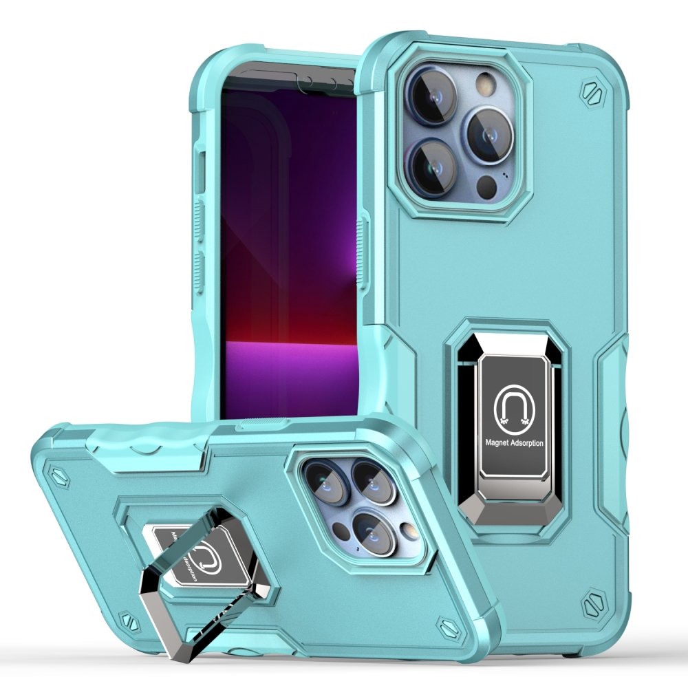 For Apple iPhone 15 Pro Max OPTIMUM Magnetic Ring Stand Hybrid Case Cover - Image 5