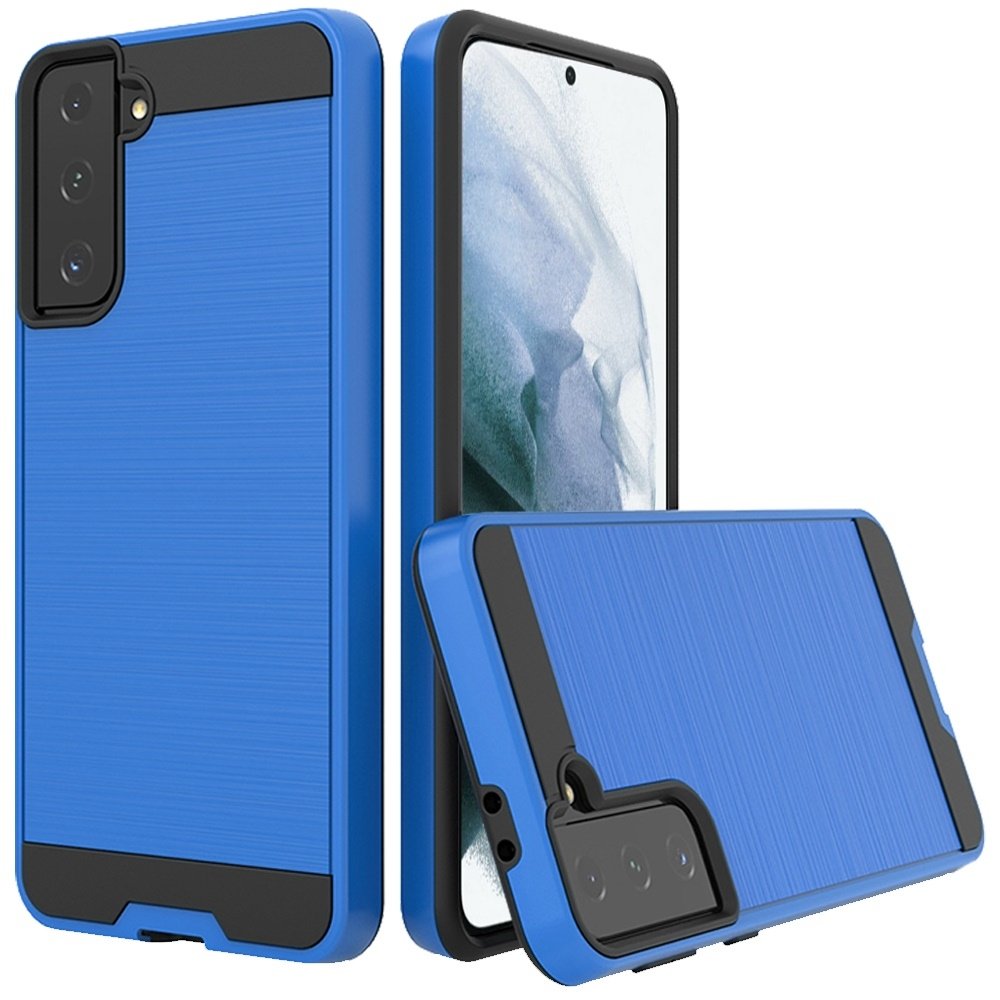 For Samsung Galaxy S22 Brushed Metallic Design Hybrid Case Cover - Image 2
