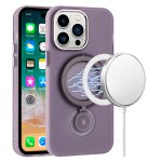 For Apple iPhone 14 plus Hoop Kickstand Magnetic Circle HD Transparent Chrome Hybrid