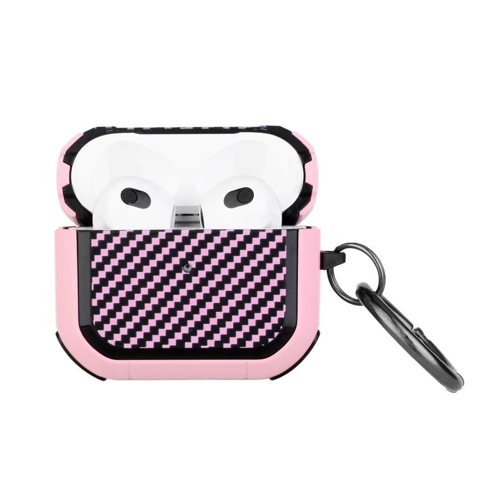 For AirPods Pro2 (2022 2nd Version) Carbon Fiber Design Hybrid With Metal Hook Case Cover - Image 2
