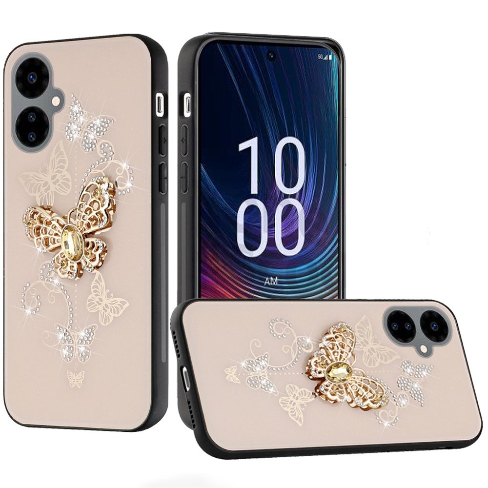 For Celero 3 5G 2024 SPLENDID Diamond Glitter Ornaments Engraving Case Cover Garden Butterfly - Image 2