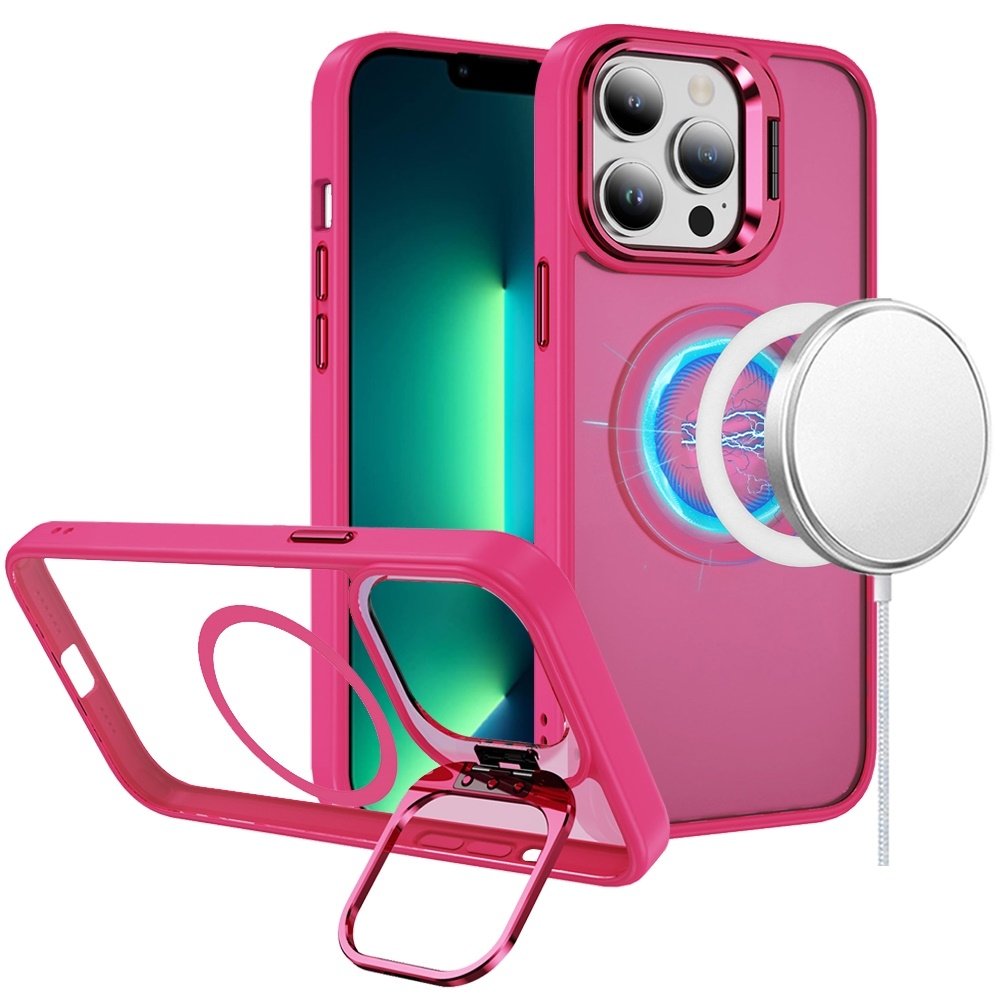 For Apple iPhone 13 Pro Max Fearless Tough HQ Metallic Hybrid with Camera Ring Stand Magnetic Circle Case - Image 3
