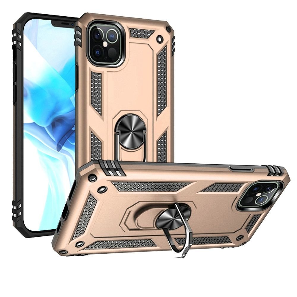 For Apple iPhone 12 Pro Max 6.7 Ring Magnetic Kickstand Hybrid Case Cover - Image 5
