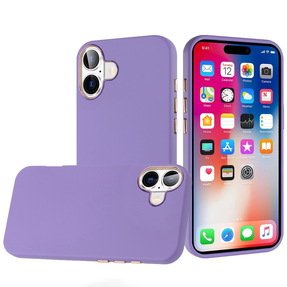 For Apple iPhone 16 6.1 inch Classy Slick Chromed Around Hybrid Case Cover