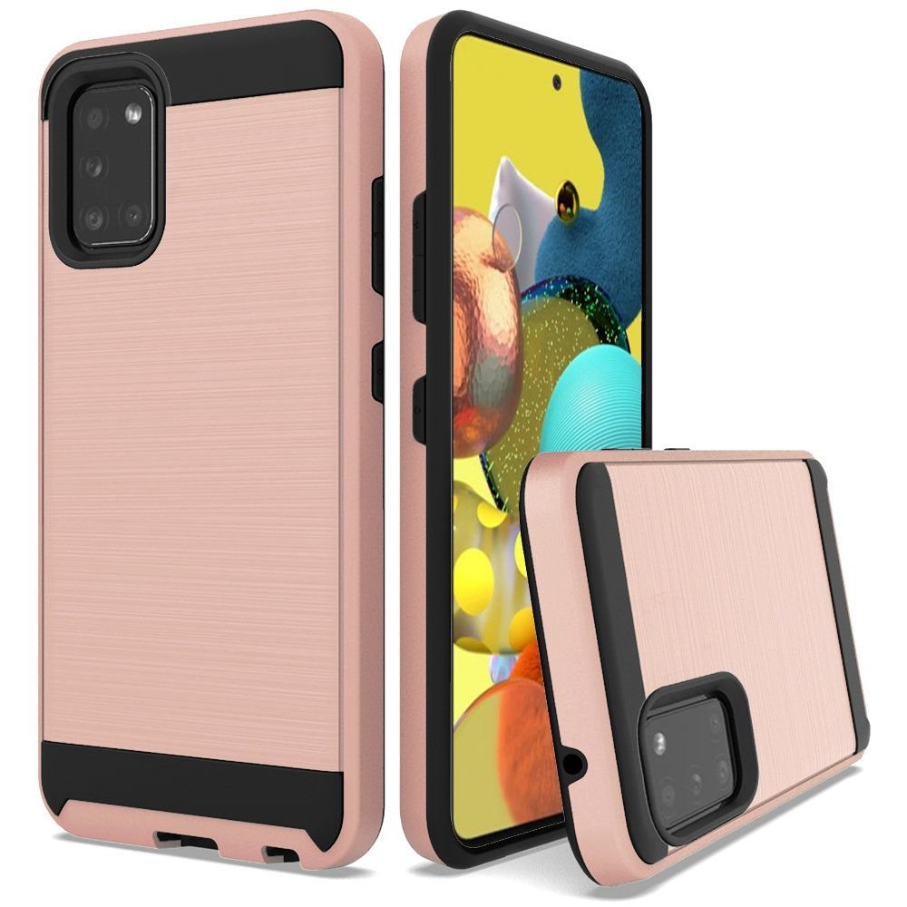 For Samsung Galaxy S22 Brushed Metallic Design Hybrid Case Cover - Image 3