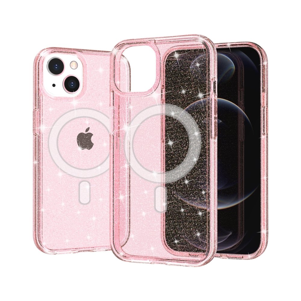 For Apple iPhone 12 Pro Max 6.7 Glitter Ultra Magnetic Circle Thick 3mm Transparent Hybrid Case Cover - Image 2