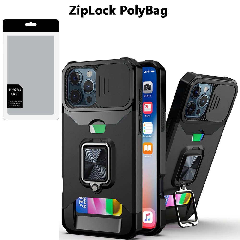 [PolyBag] For Apple iPhone 16 Pro 6.3 inch Multi-Functional Card Magnetic Ring Stand Hybrid Camera - Image 2