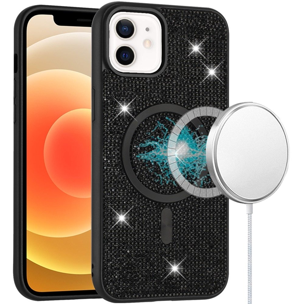 For Apple iPhone 12 & iPhone 12 Pro Diamond Magnetic Circle with CD Pattern Hybrid - Image 3